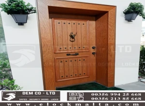 antiqued steel door